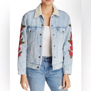 Levi’s ex-boyfriend rose embroidered Jean jacket